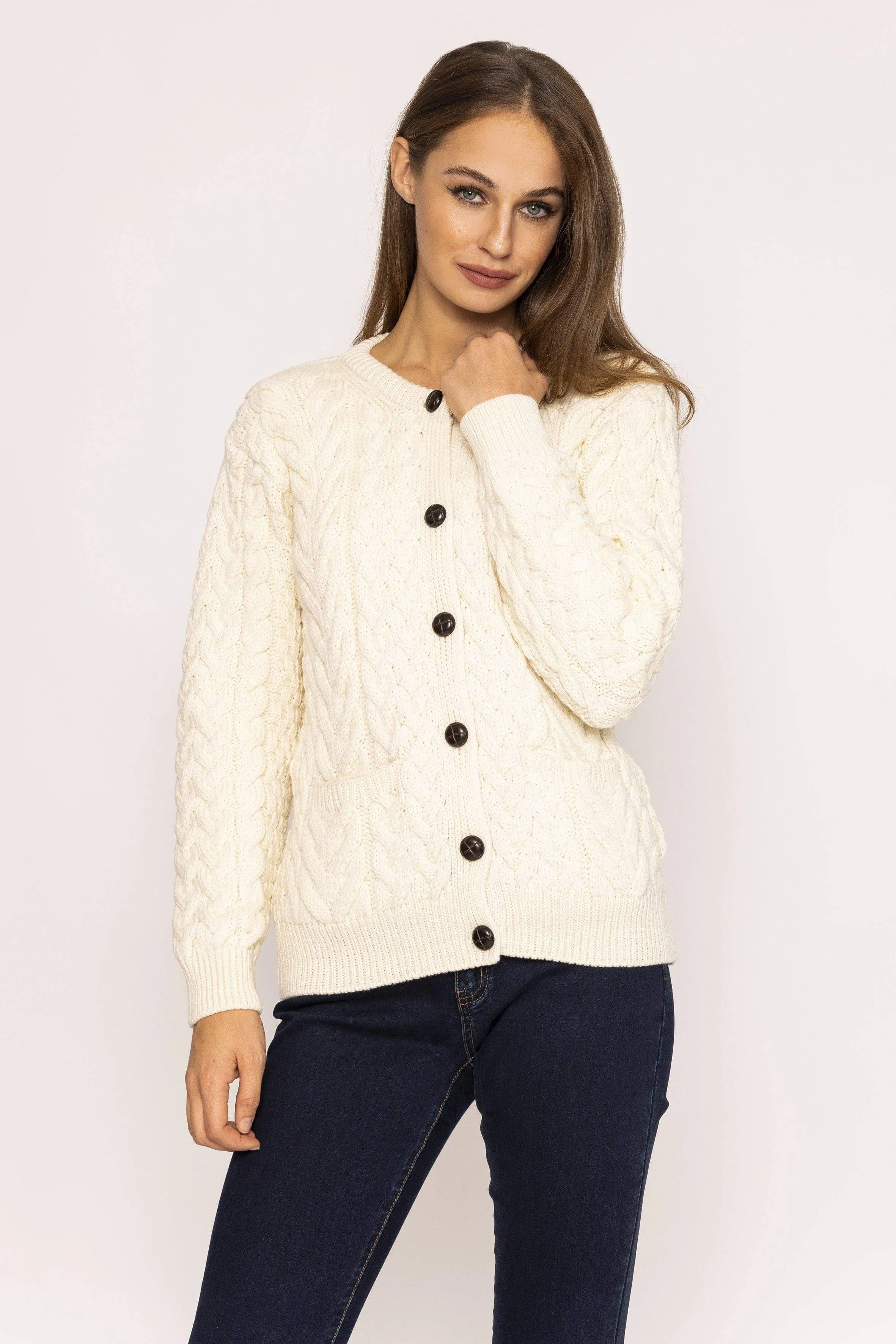 Super Soft Merino Wool Cardigan in Cream