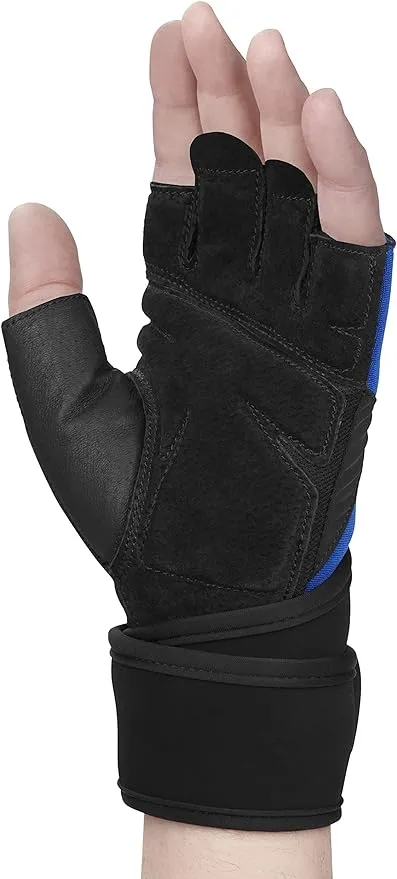 Training Grip Wristwrap Weight Lifting Gloves unisex black/blue