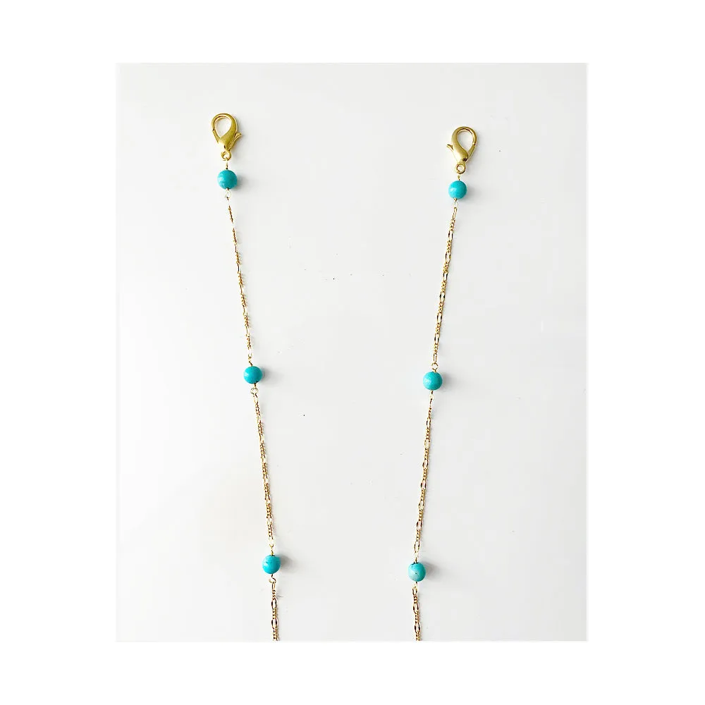 Turquoise bead station Eye-Wear chain