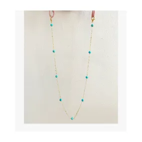 Turquoise bead station Eye-Wear chain