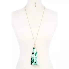 Tye Dye Fabric Tassel Necklace