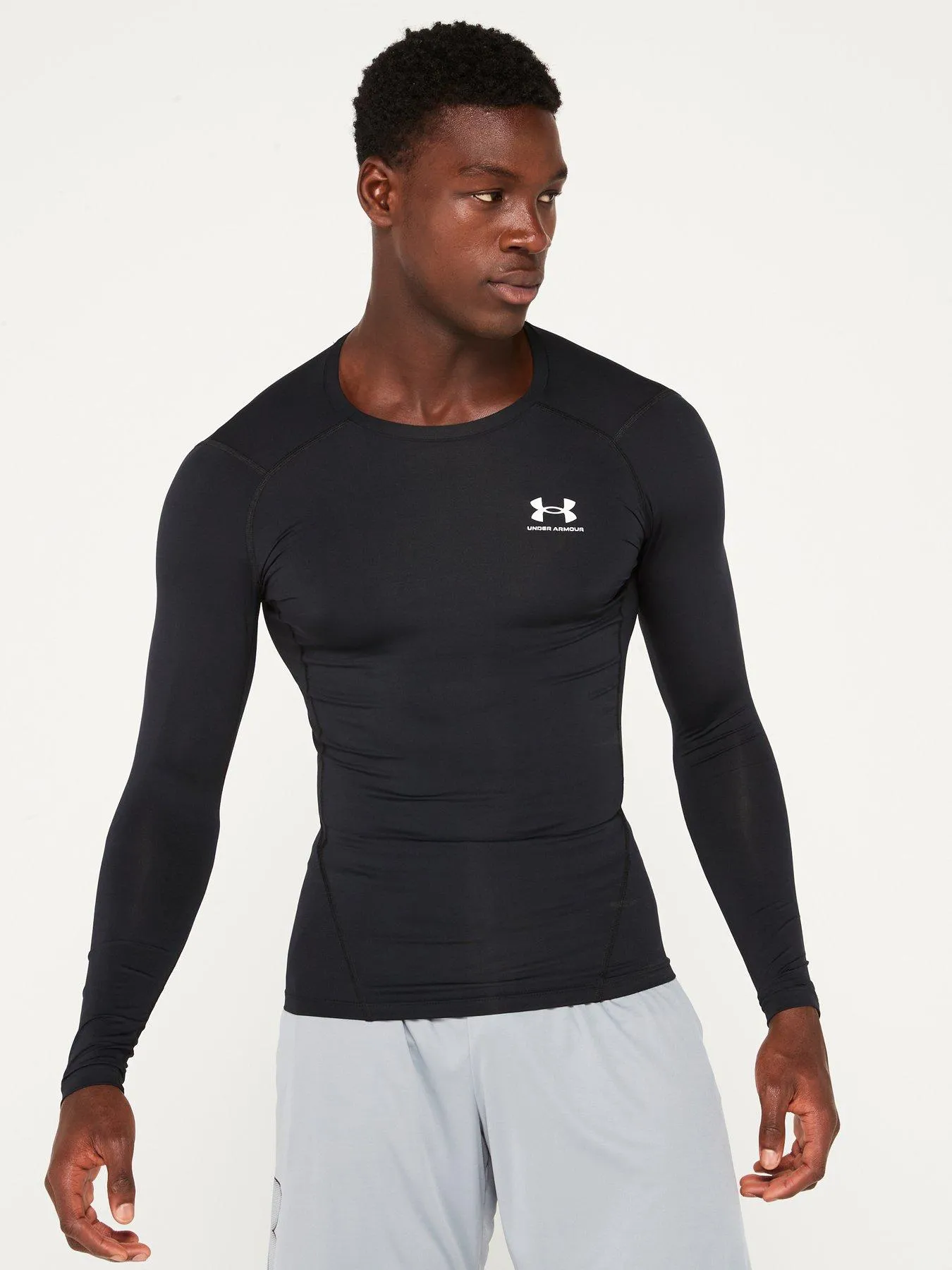 UNDER ARMOUR Heat Gear Armour Comp L/s T-shirt - Black/White