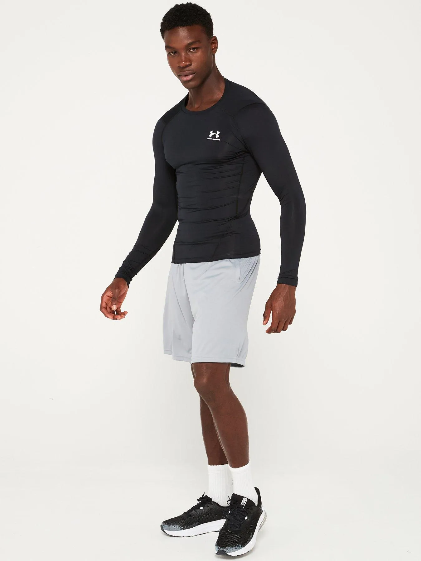 UNDER ARMOUR Heat Gear Armour Comp L/s T-shirt - Black/White