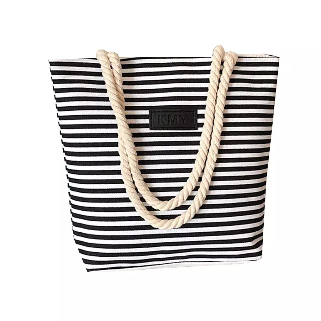 Vacation Mode Striped Beach Bag