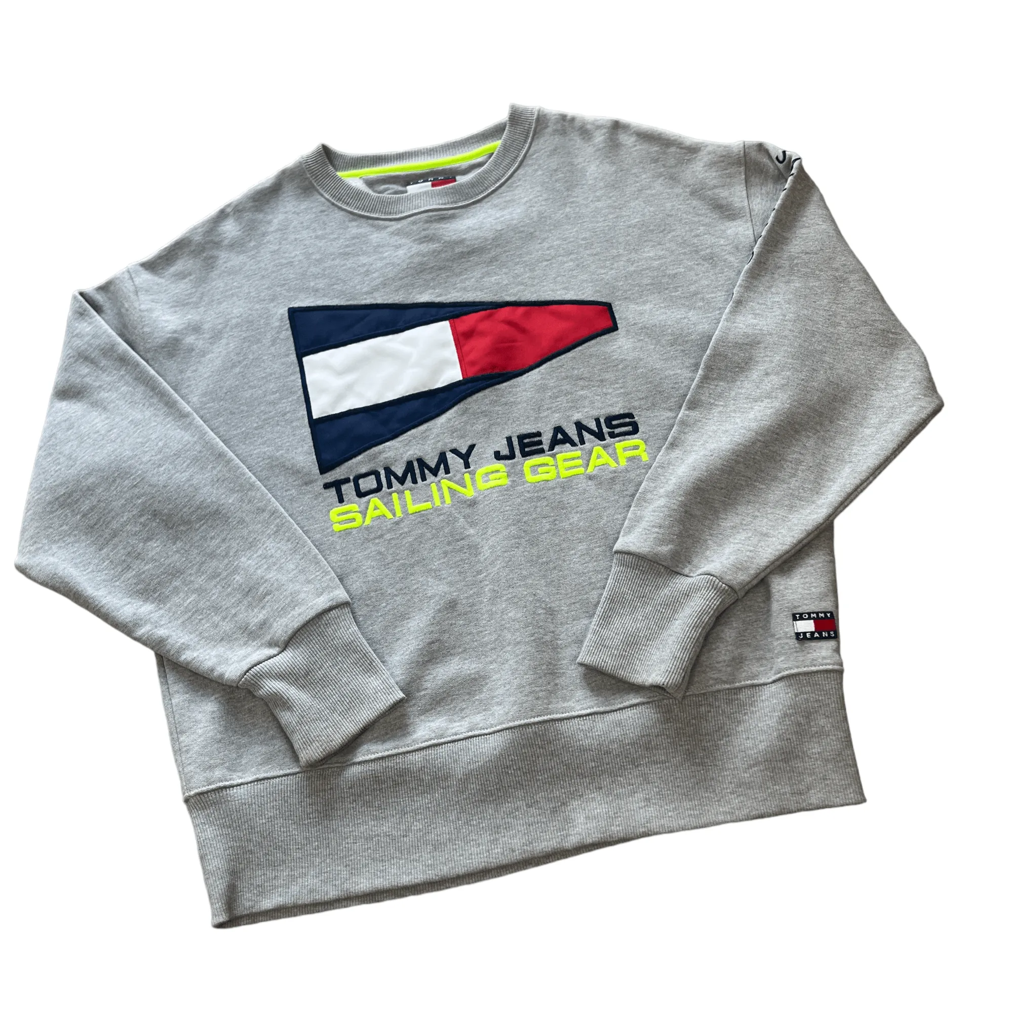 Vintage Grey Tommy Hilfiger Sailing Gear Sweatshirt - Large