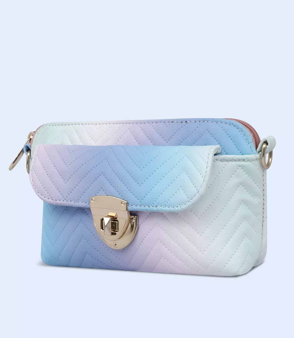 WB2523-BLUE-Women Shoulder Bag