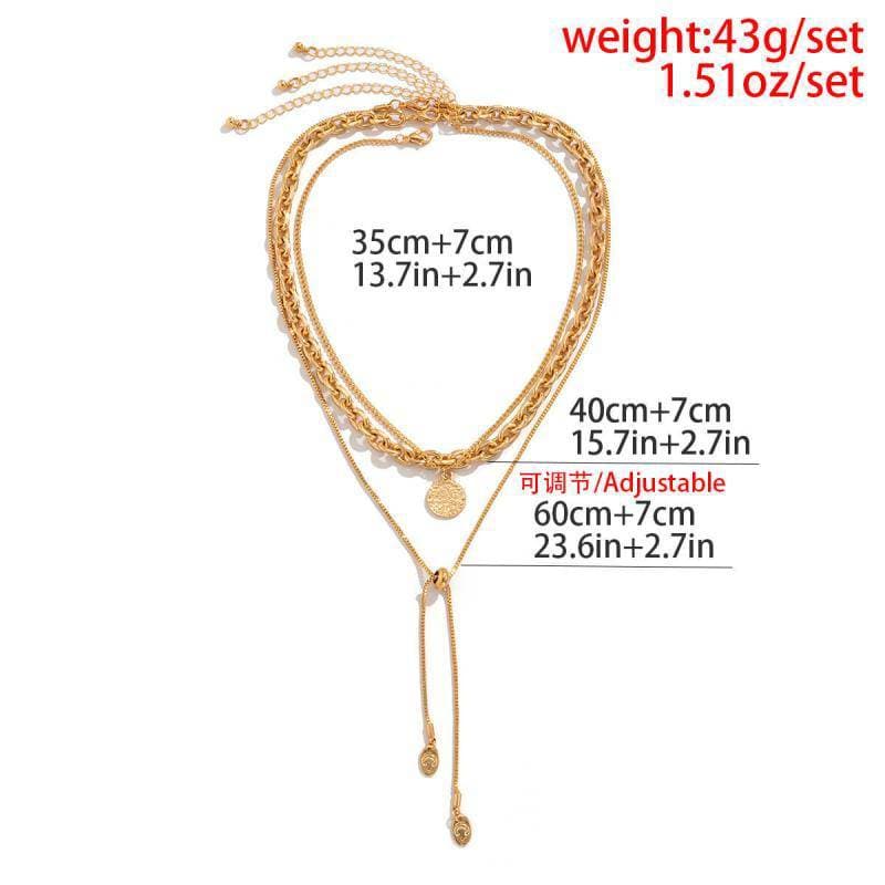 Women's Adjusting Chain Coin Pendant Necklaces