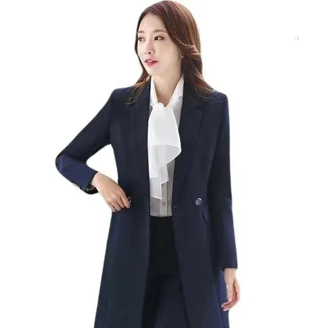 Women's Business Winter Formal OL Style Office Work Wear Blazer and Skirt Set