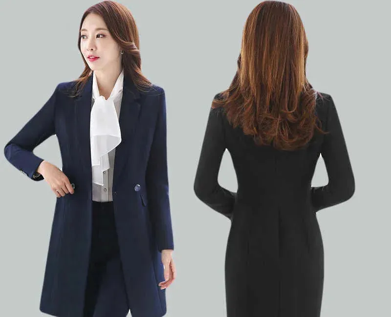 Women's Business Winter Formal OL Style Office Work Wear Blazer and Skirt Set