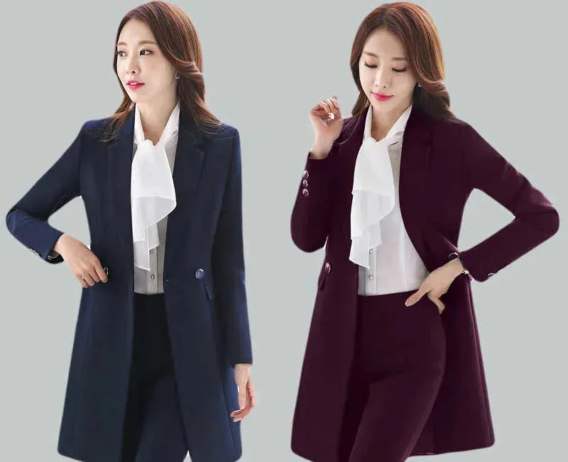 Women's Business Winter Formal OL Style Office Work Wear Blazer and Skirt Set