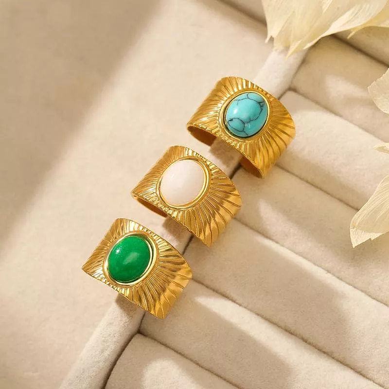 Women's Fashion Natural Stone Rings