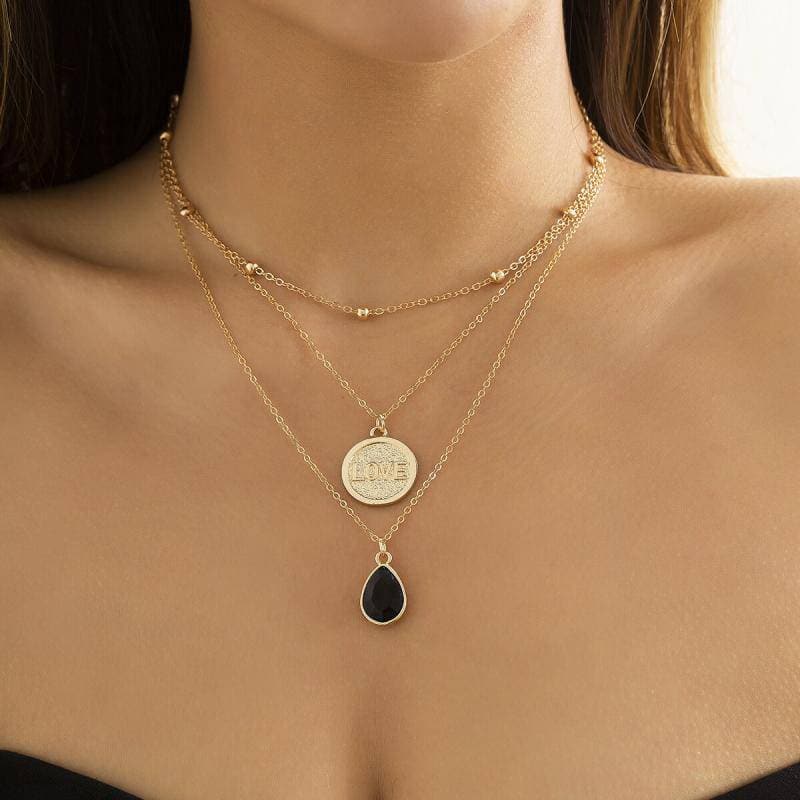 Women's Fashion Water Drop Pendant Necklaces