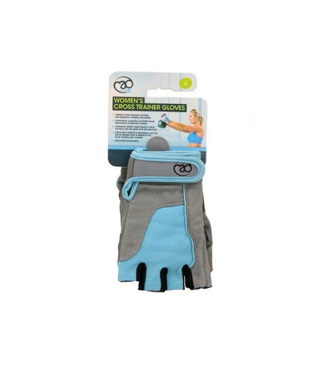 Womens/ladies training gloves grey/blue Fitness Mad