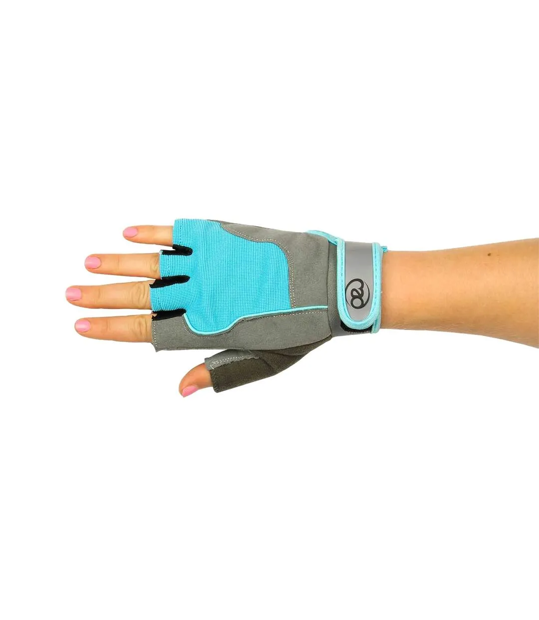 Womens/ladies training gloves grey/blue Fitness Mad