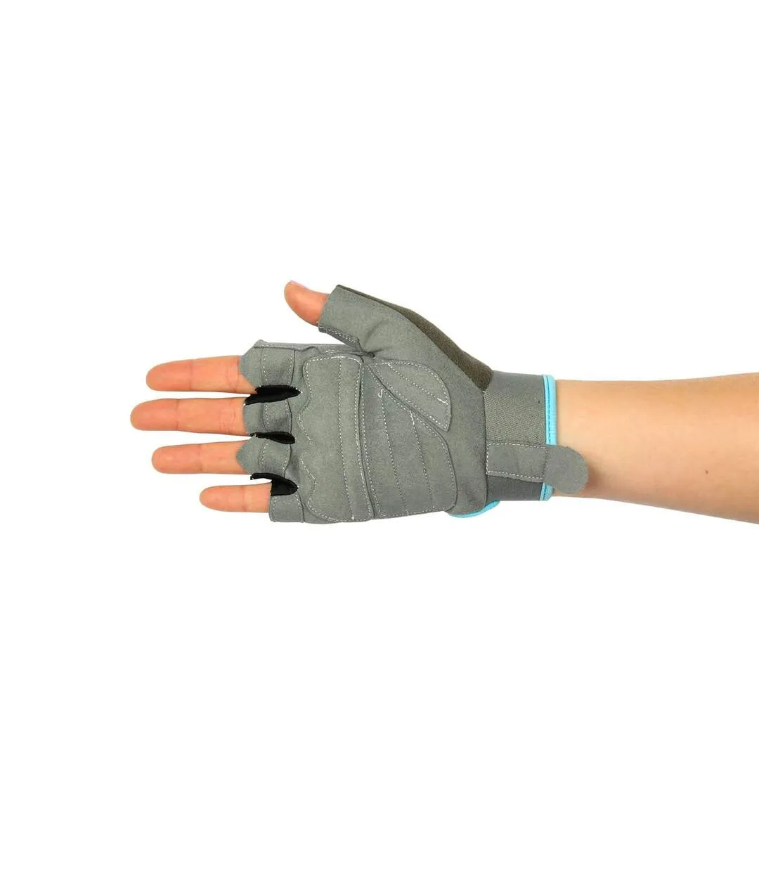 Womens/ladies training gloves grey/blue Fitness Mad