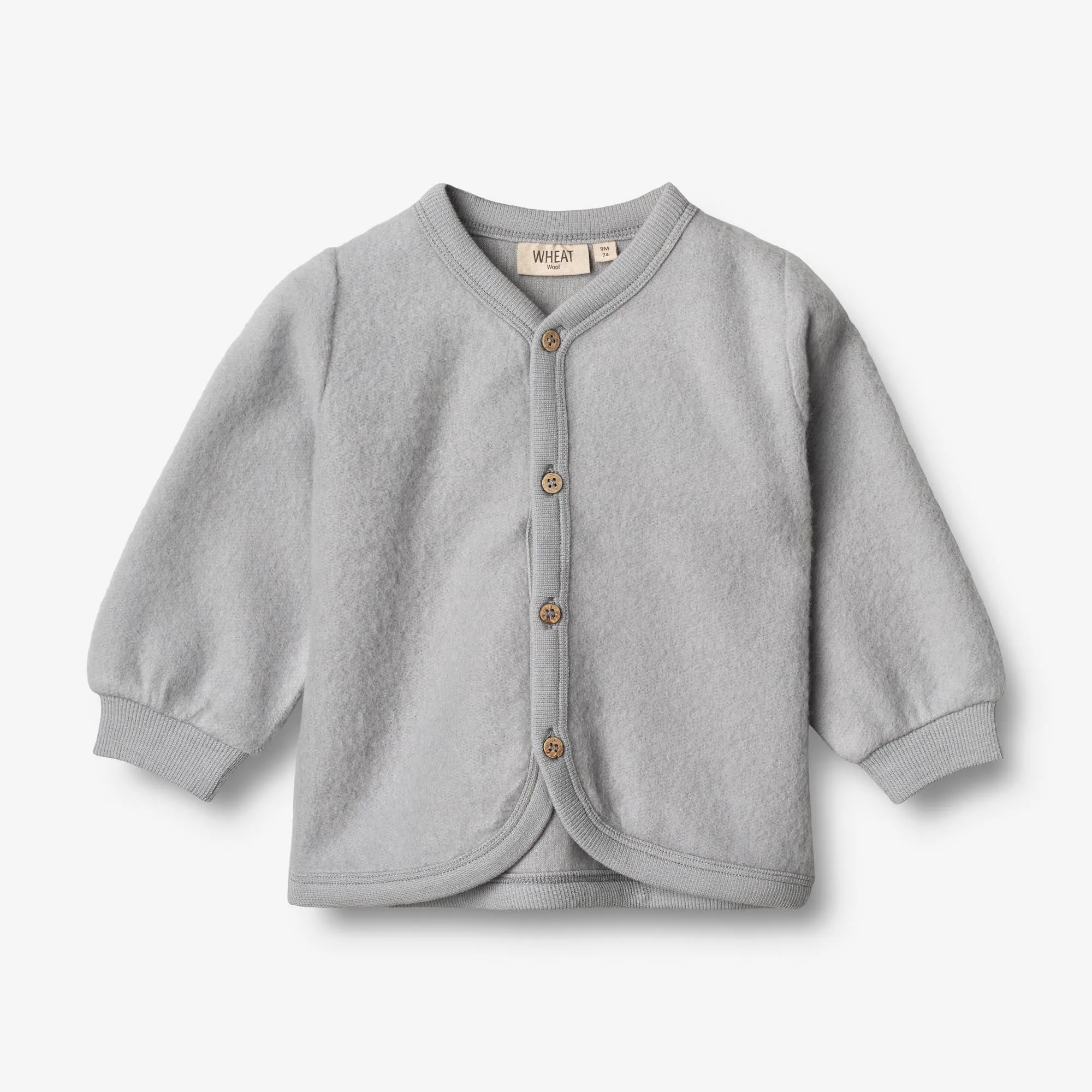 Wool Fleece Cardigan | Baby - winter sky