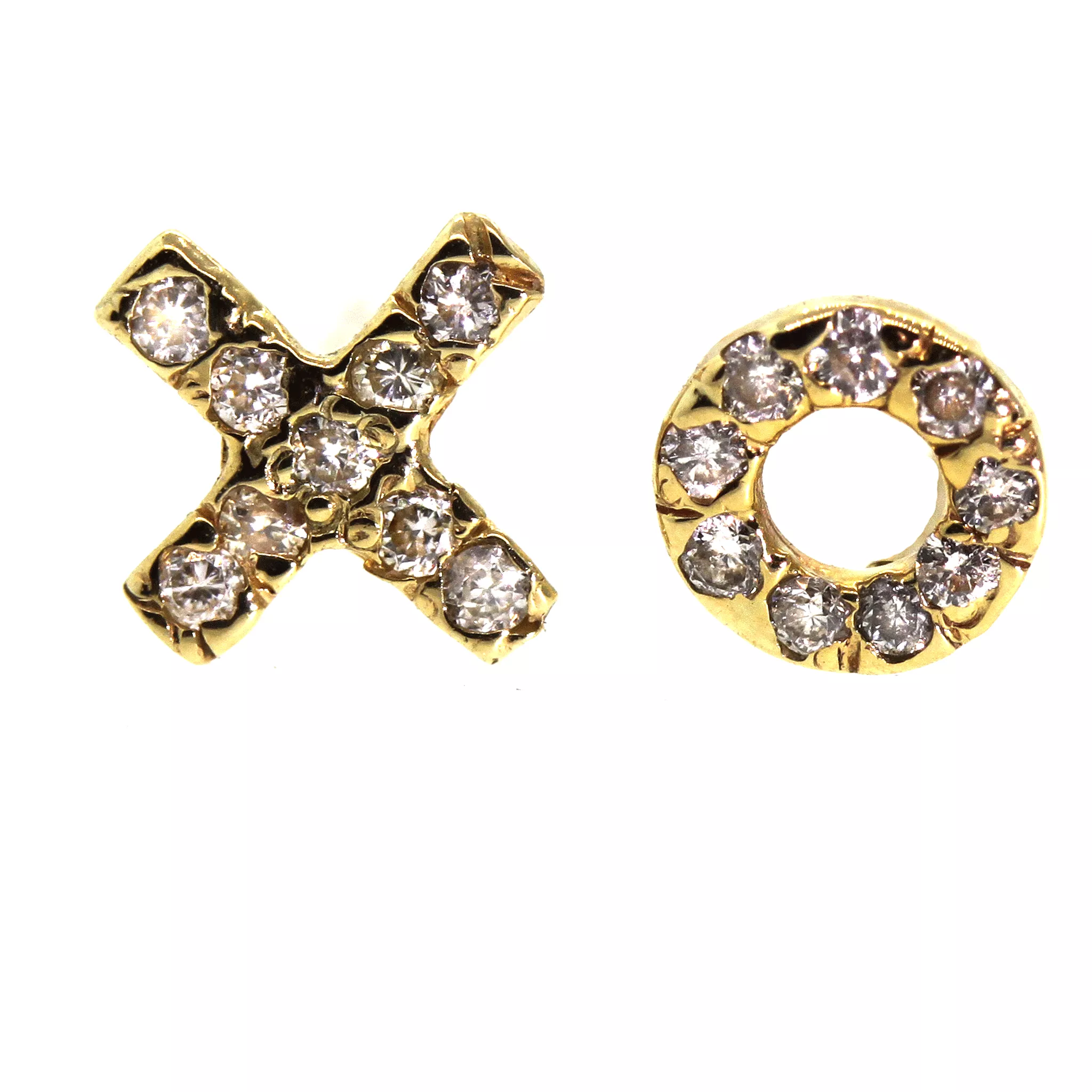 XO Gold Diamond Stud Earrings