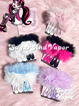 Y2K Pigtails Furry Hair Rings+Snap Clips Set