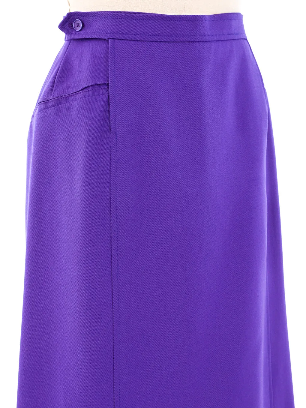 Yves Saint Laurent Wool Purple Skirt