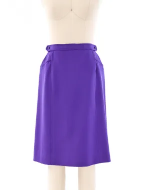 Yves Saint Laurent Wool Purple Skirt