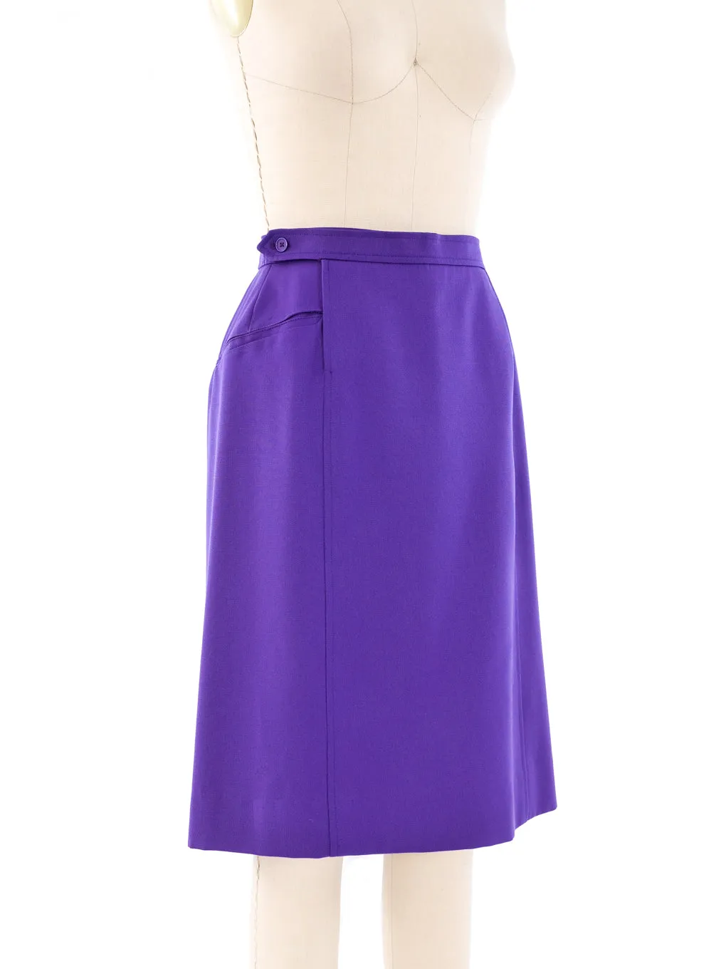 Yves Saint Laurent Wool Purple Skirt