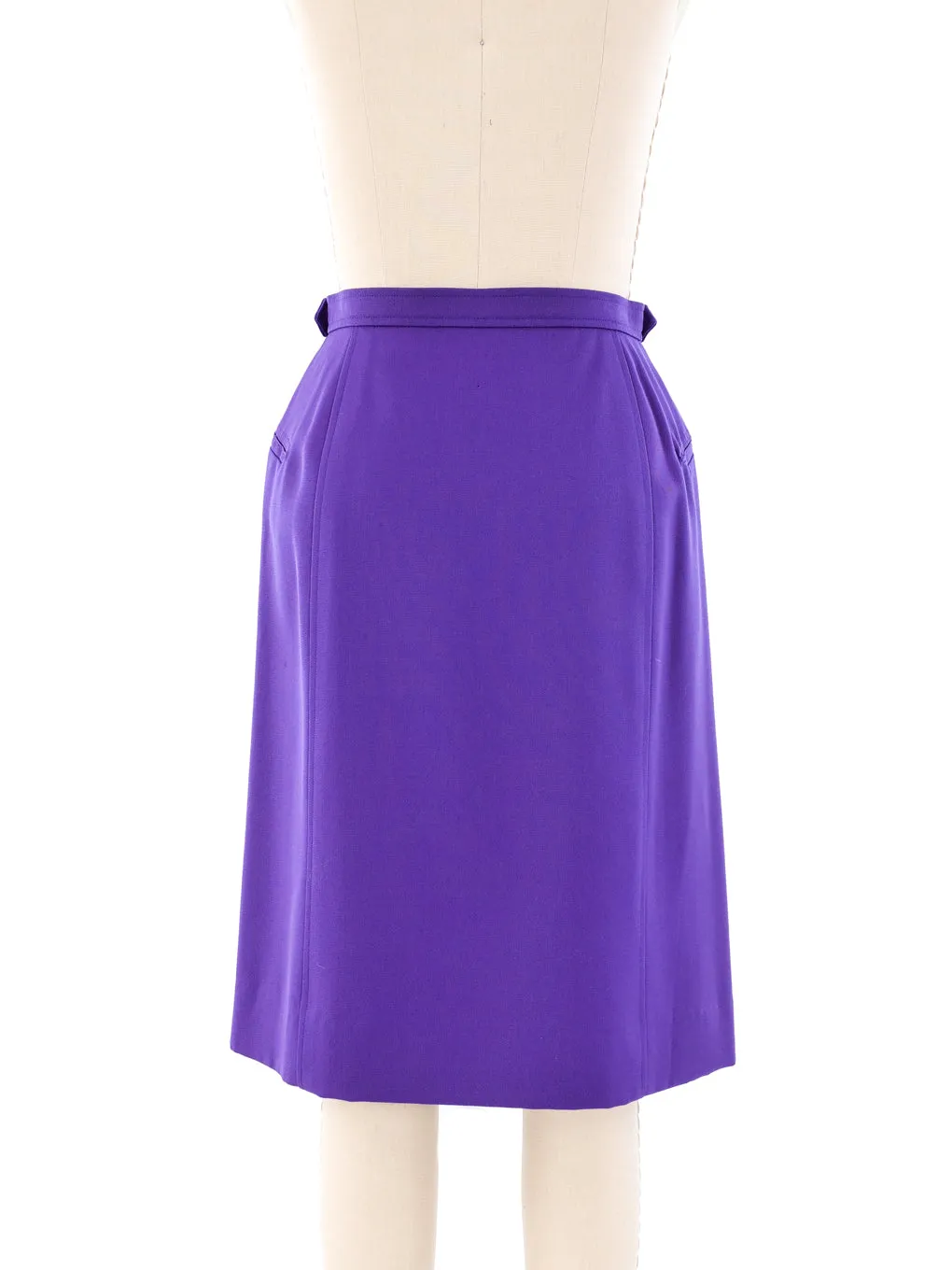 Yves Saint Laurent Wool Purple Skirt