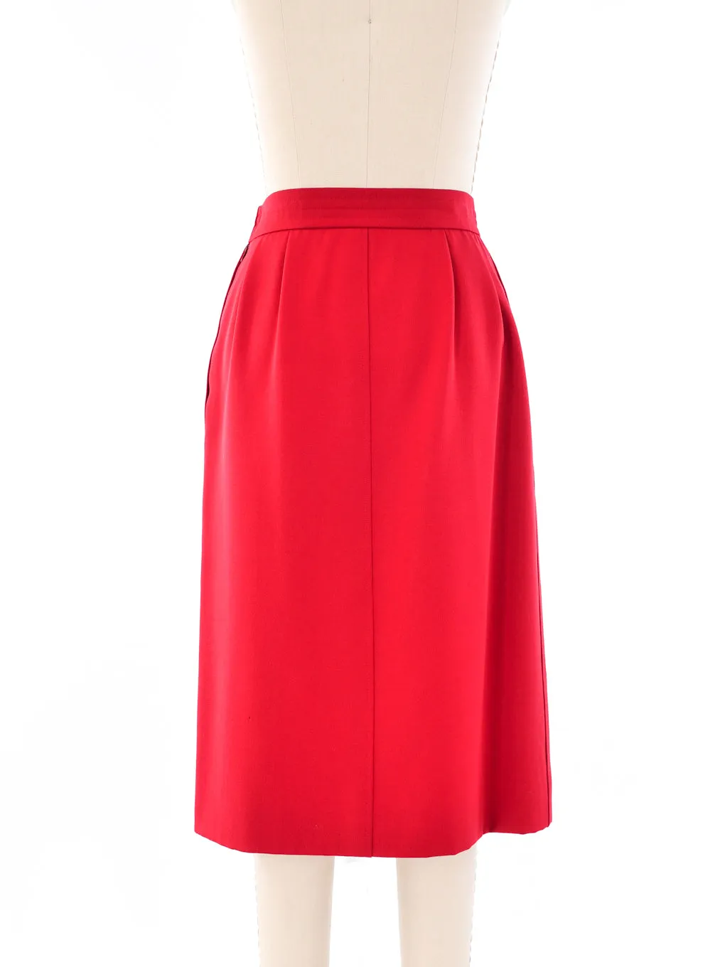 Yves Saint Laurent Wool Red Skirt