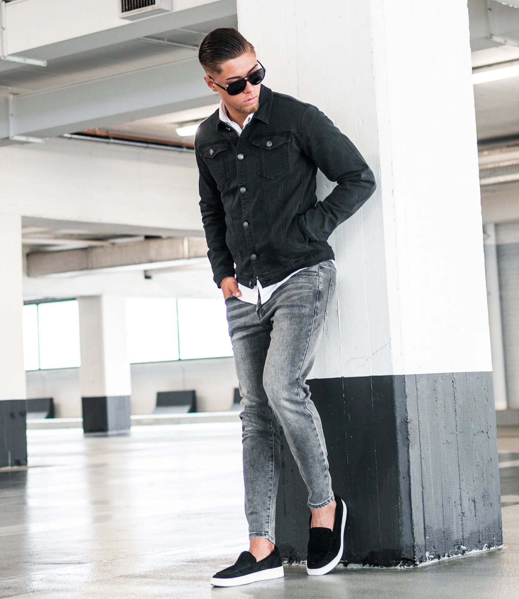 Zumo Slim Fit Jackets EL-PASO-TWILL Black