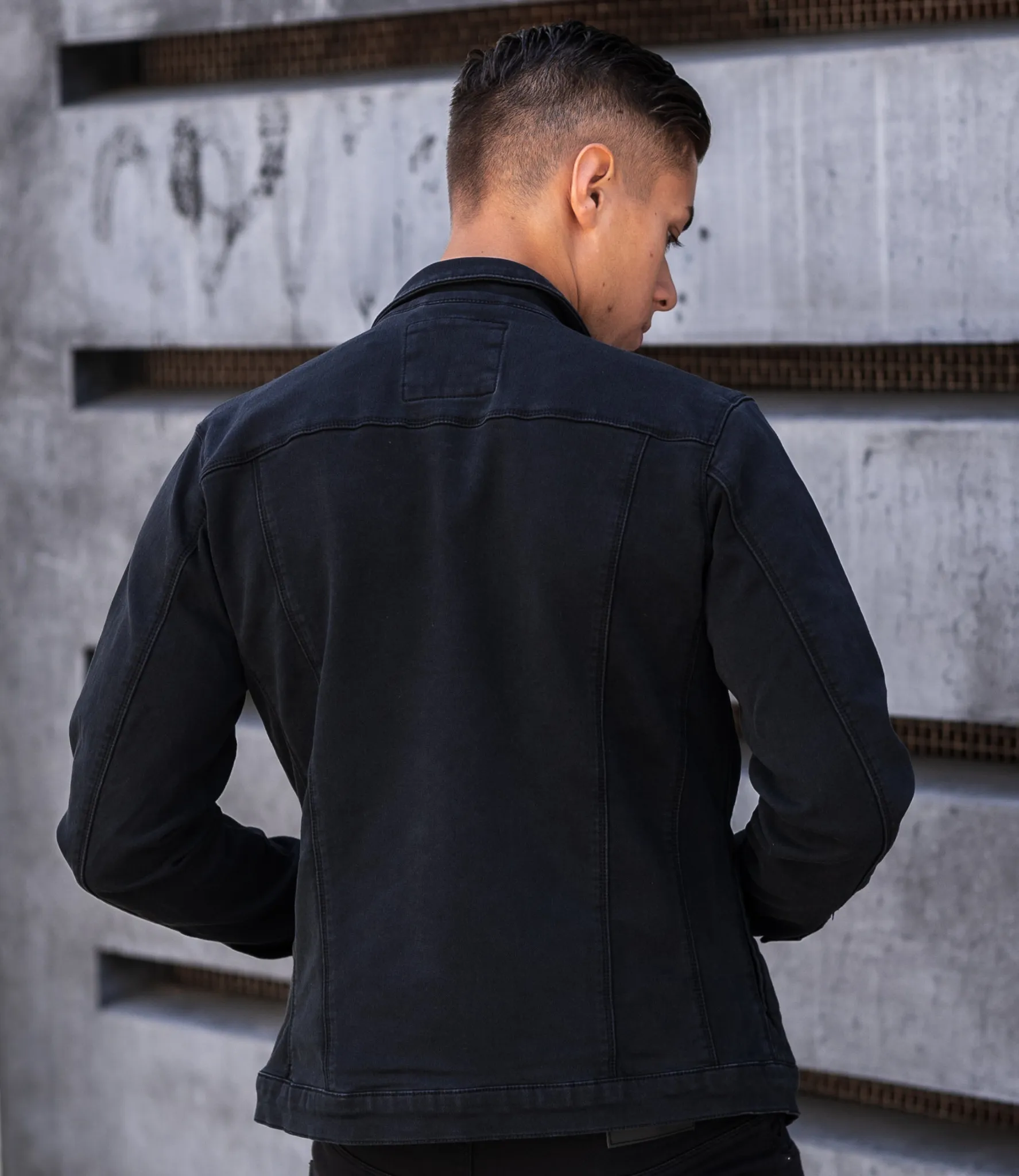 Zumo Slim Fit Jackets EL-PASO-TWILL Black