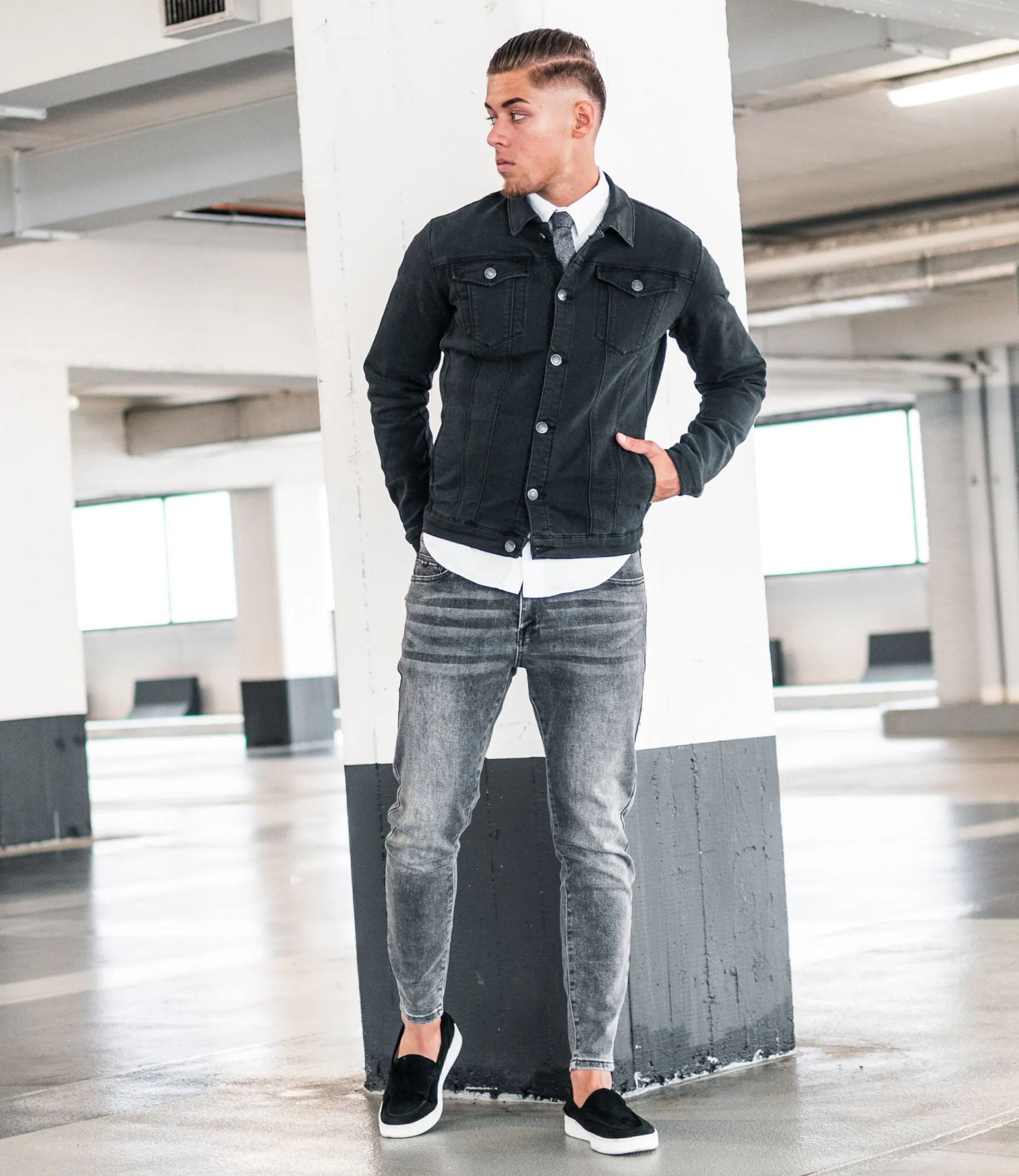 Zumo Slim Fit Jackets EL-PASO-TWILL Black